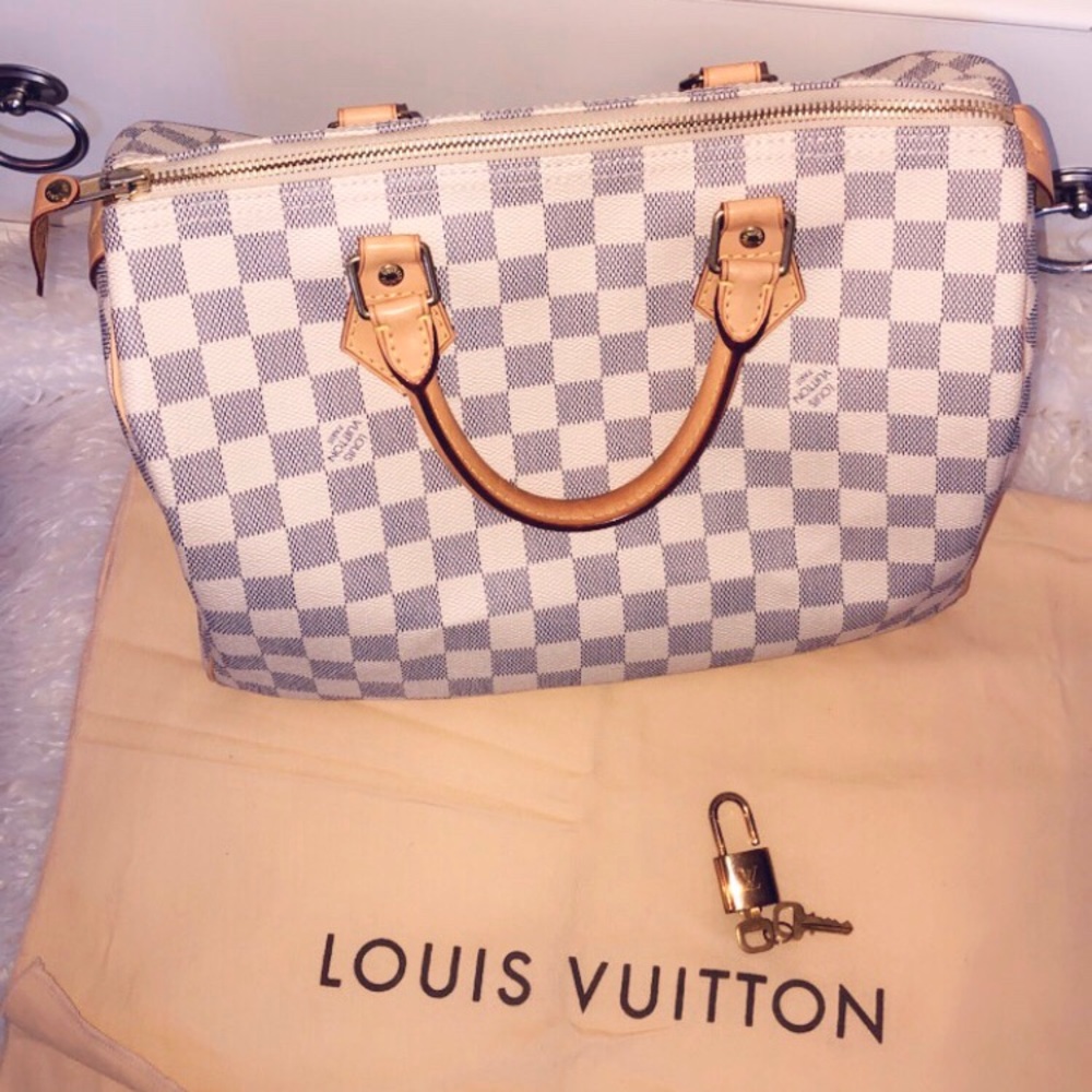 Louis Vuitton speedy damier azur bag